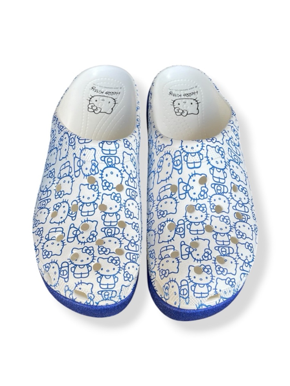 Hello Kitty x Crocs Siren Clog '50th Anniversary' Blue Glitter Platform Mules 11 - Picture 3 of 15